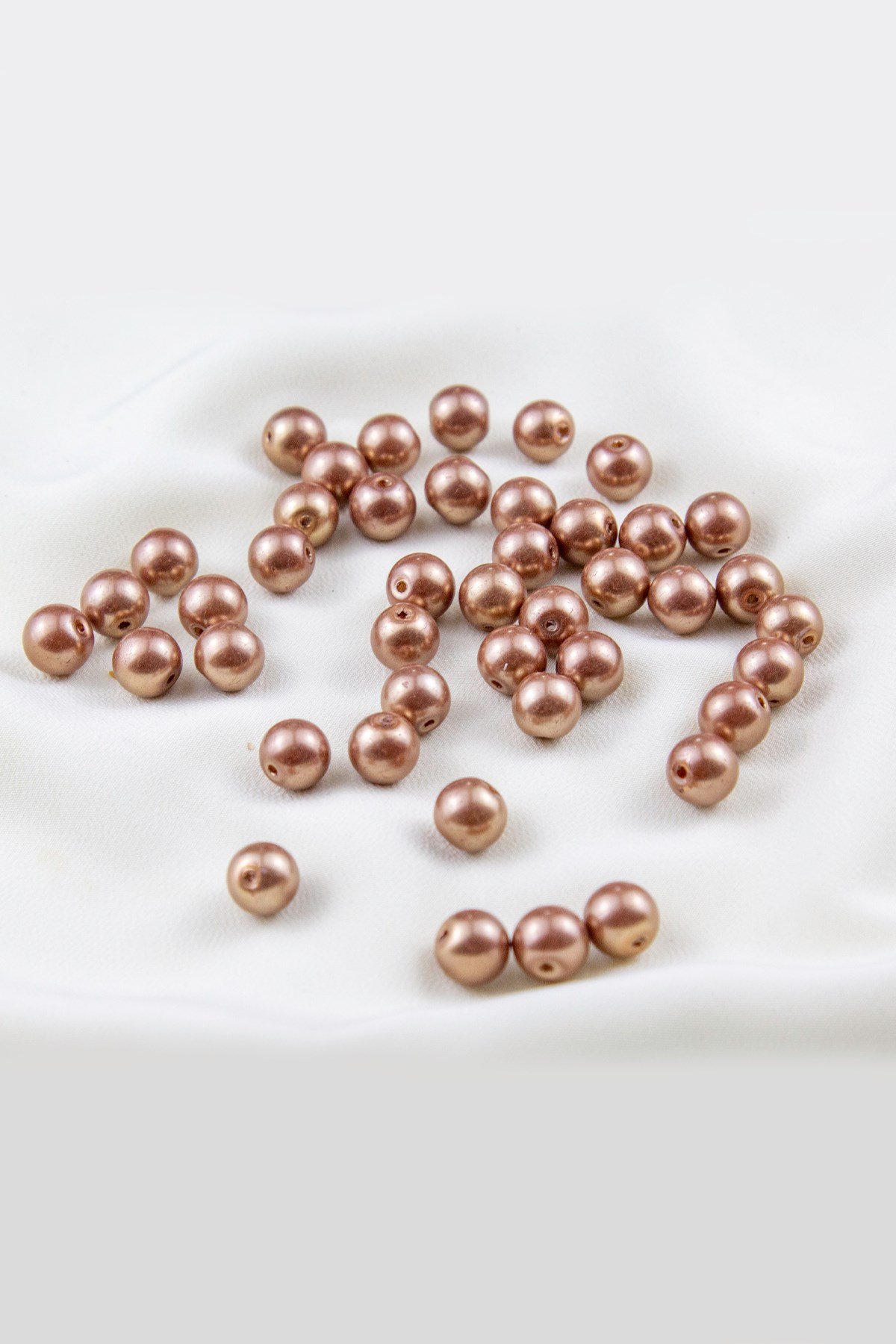 10 mm Açık Kahve Cam İnci Boncuk Aksesuar Takı Malzemesi (25 Gr 35 Adet)