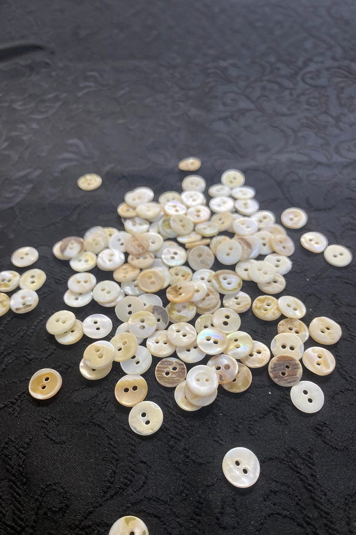 10 mm Çift Delikli Düğme Doğal Taş (30 Adet)