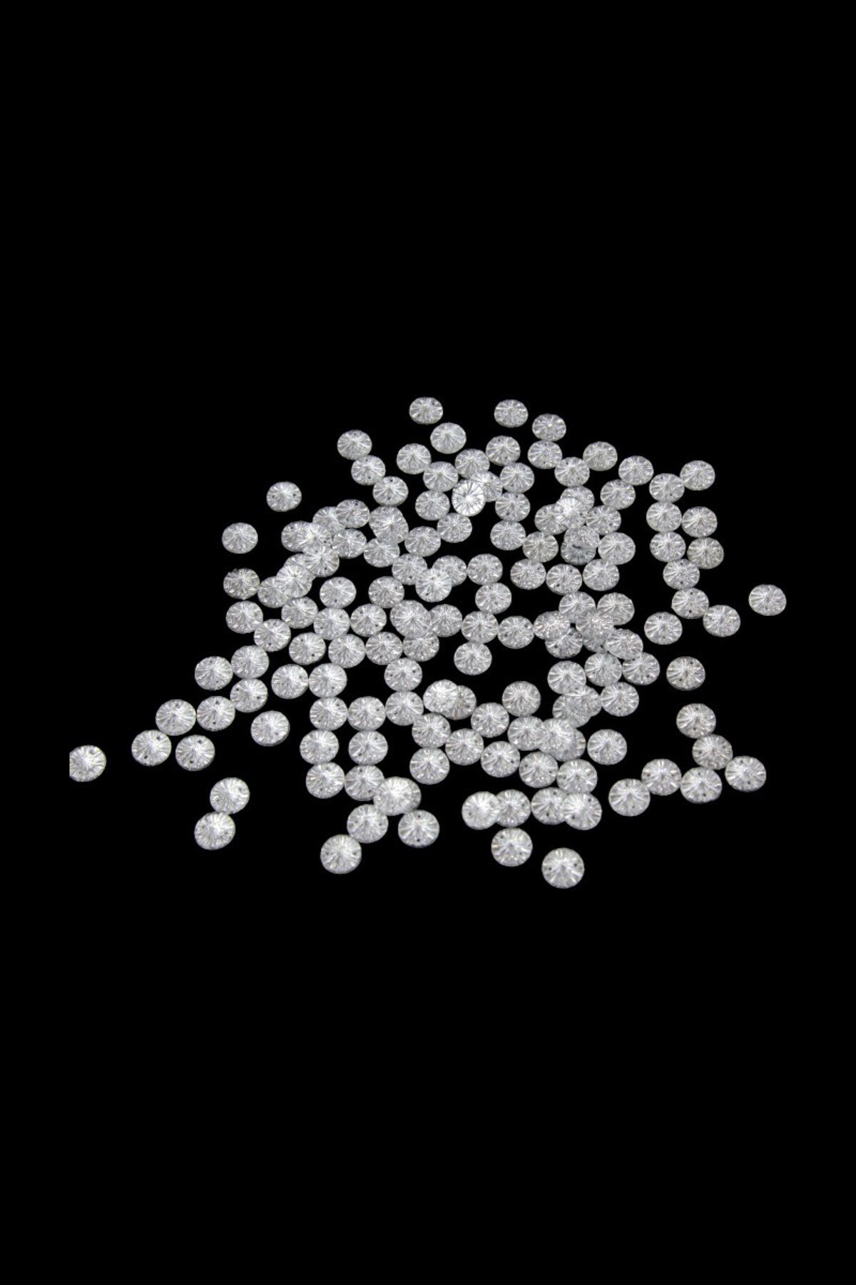 10 mm Gümüş Yuvarlak Çizgi Desenli Dikme Taş (150 Adet)