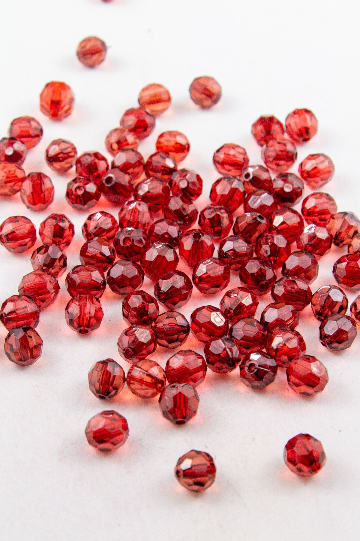 10 mm Güzel Bordo Akrilik Boncuk Aksesuar Takı Malzemesi (25 Gram)