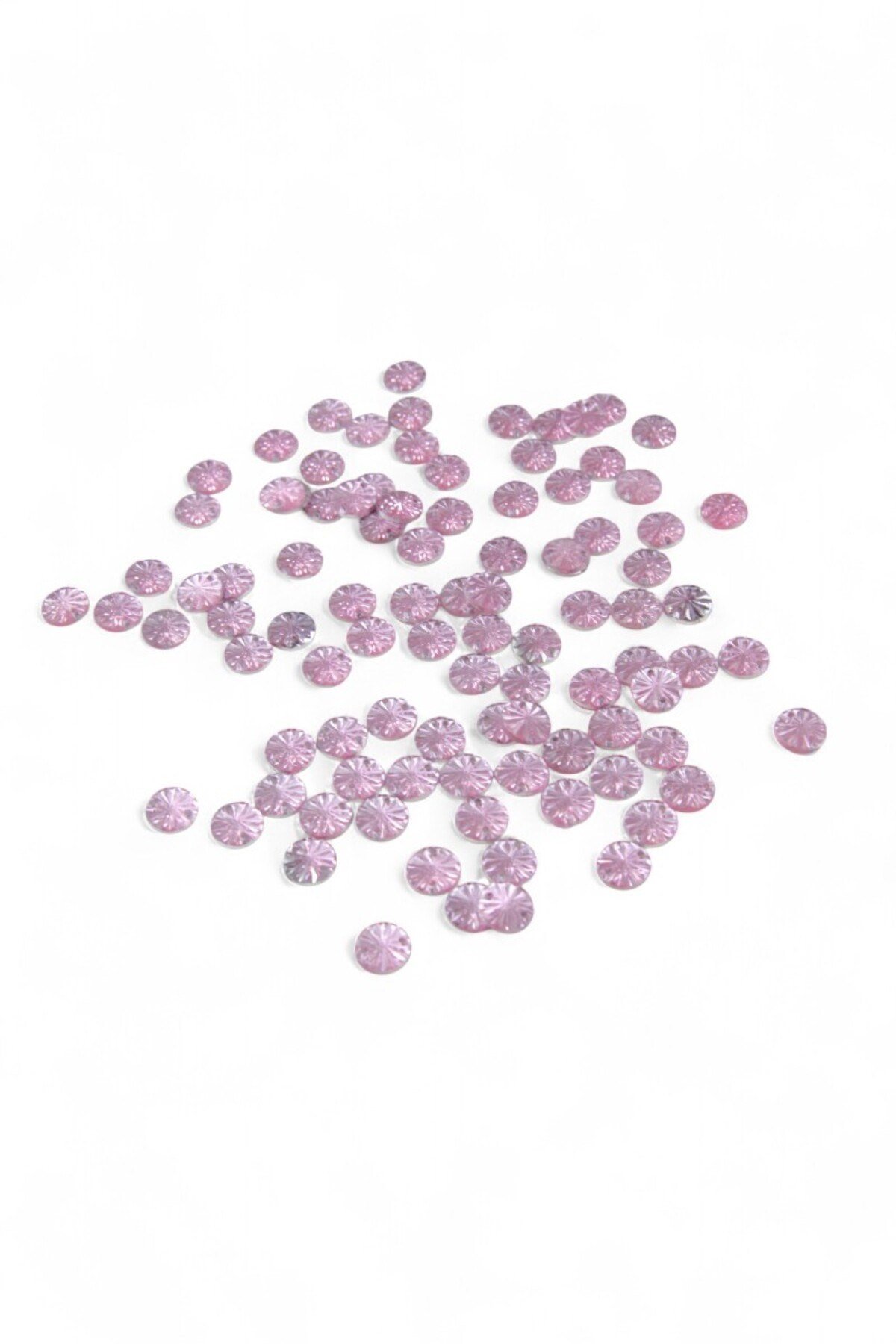 10 mm Pembe Çizgi Desenli Yuvarlak Dikme Taş (150 Adet)