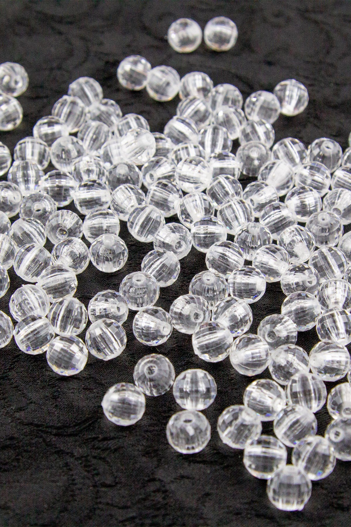 10 mm Şeffaf Akrilik Boncuk Aksesuar Takı Malzemesi (25 Gram)