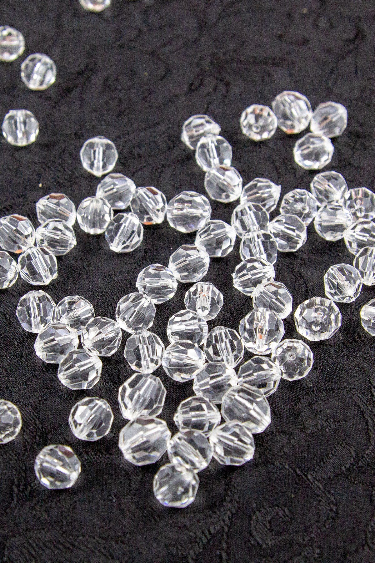 10 mm Şeffaf Akrilik Boncuk Aksesuar Takı Malzemesi (25 Gram)