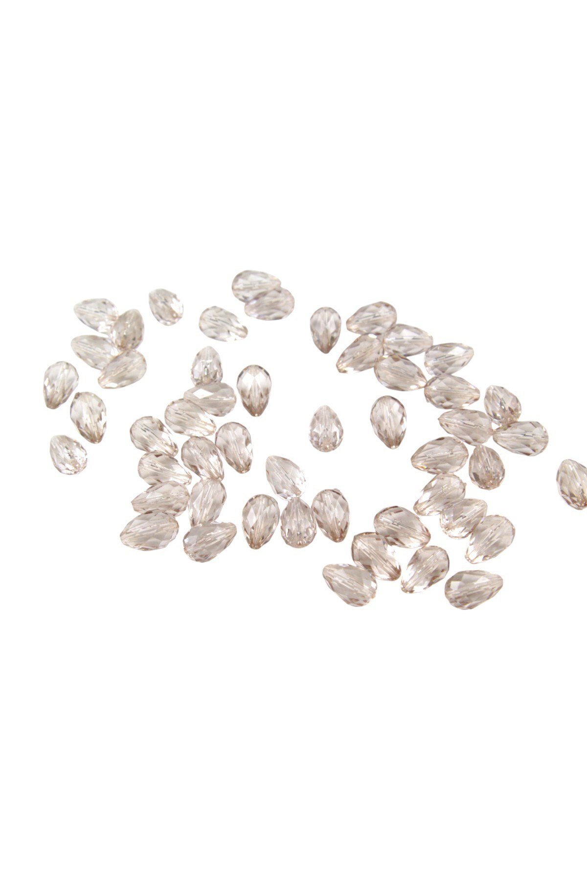 10x14 mm Damla Açık Bej Akrilik Boncuk (25 gr 34 Adet)
