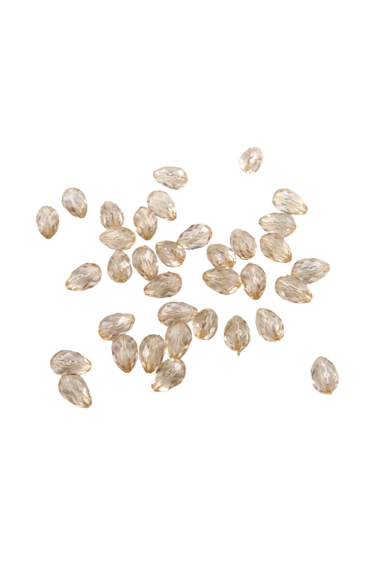 10x14 mm Damla Bej Akrilik Boncuk (25 gr 34 Adet)