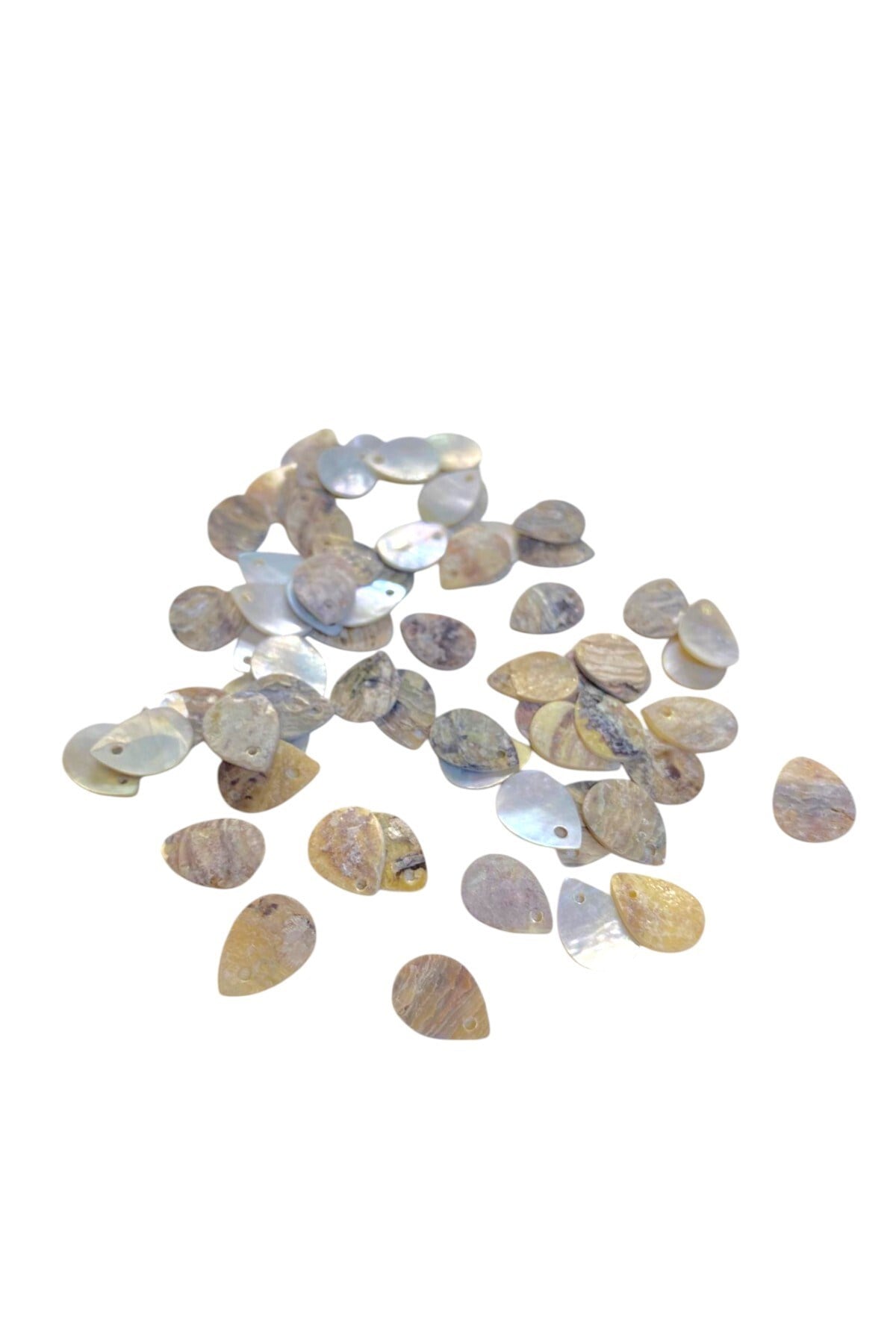 10x14 mm Yandan Delikli Damla Şekilli Pul Doğal Taş (20 Adet)