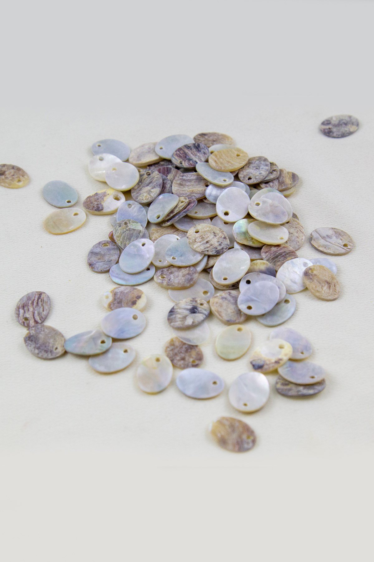 10x14 mm Yandan Delikli Oval Pul Doğaş Taş (20 Adet)