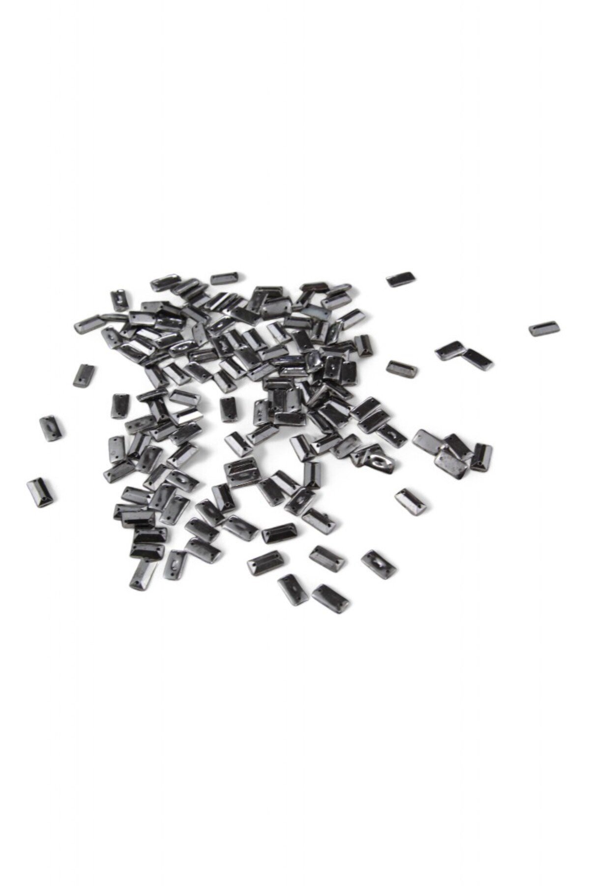 10x5 mm Dikme Taş Metalik Gri Boncuk (30 Gr 270 Adet)