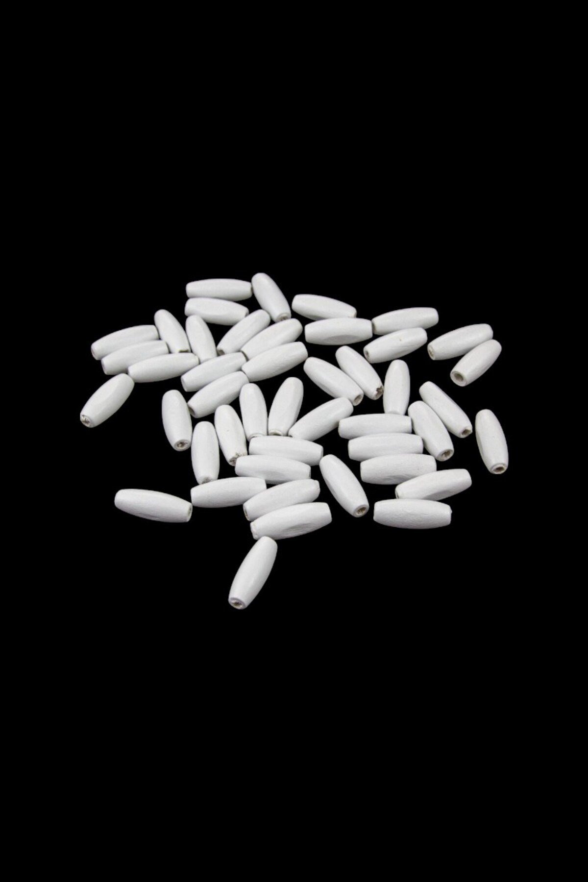 12 Mm Arpa Beyaz (22X6 MM) Ahşap Boncuk 35 gr (70 ADET)