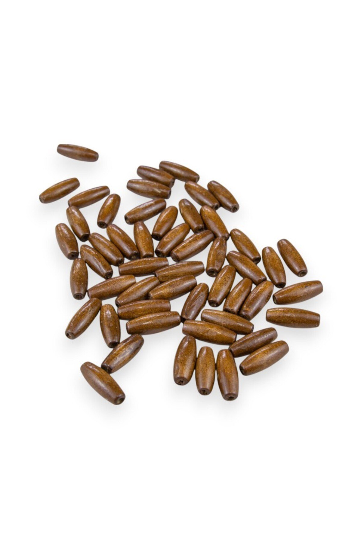 12 Mm Arpa Kahverengi (22X6 MM) Ahşap Boncuk 35 gr (70 ADET)