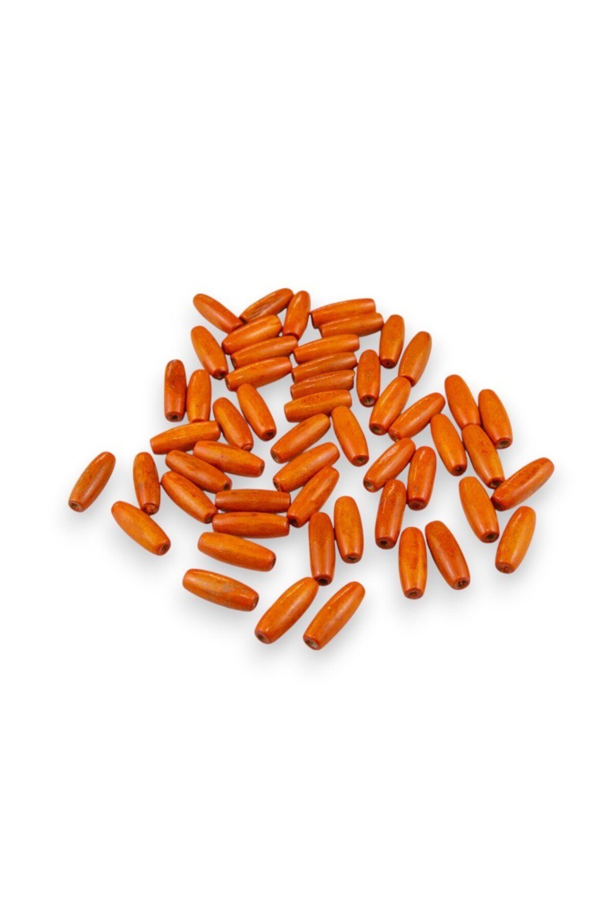 12 Mm Arpa Koyu Turuncu (22X6 MM) Ahşap Boncuk 35 gr (70 ADET)