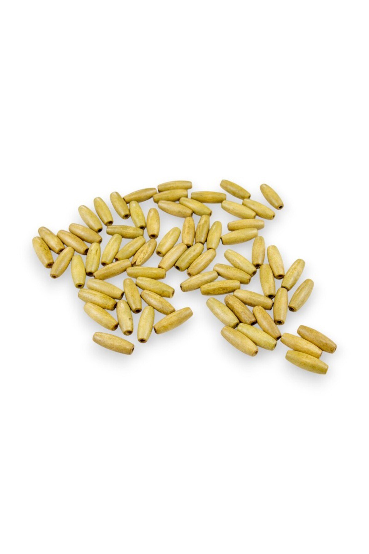 12 Mm Arpa Krem (22X6 MM) Ahşap Boncuk 35 gr (70 ADET)