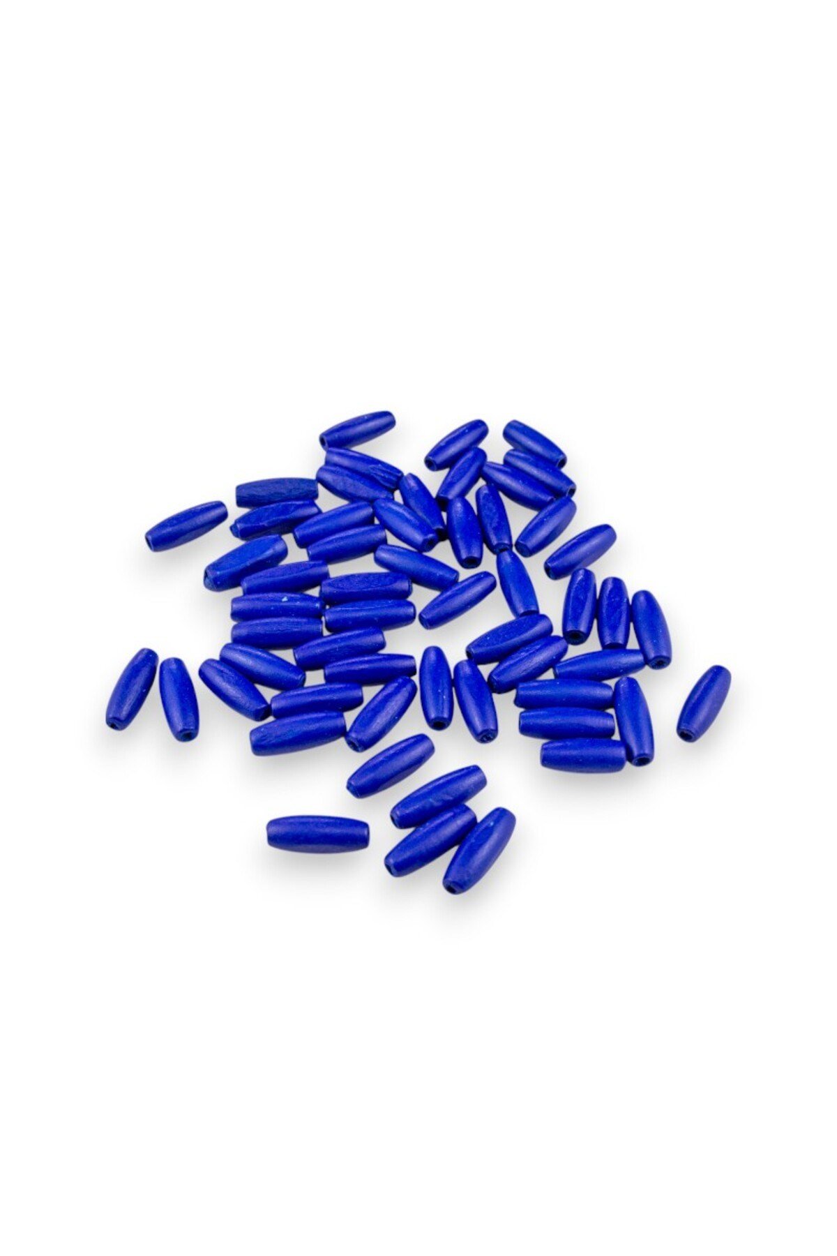 12 Mm Arpa Saks Mavisi (22X6 MM) Ahşap Boncuk 35 gr (70 ADET)