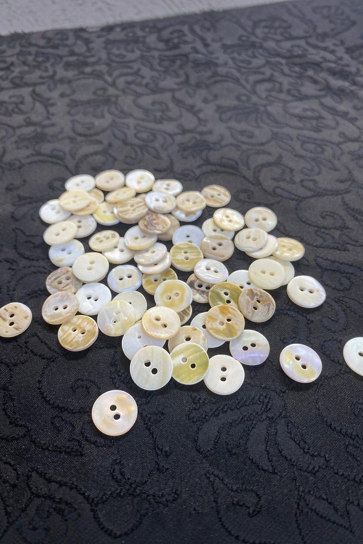 12 mm Çift Delikli Düğme Doğal Taş (20 Adet)