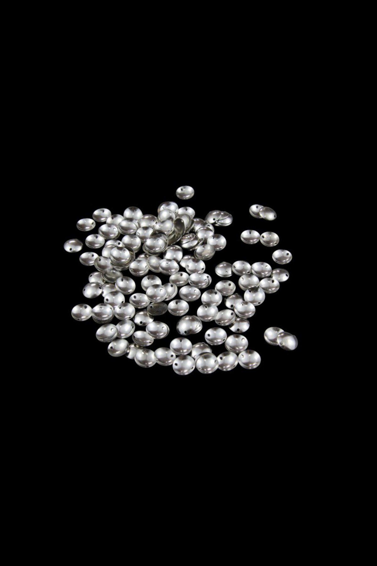 12 mm Gümüş Bombeli Pirinç Metal Pul Payet (30 Gr 60 Adet)