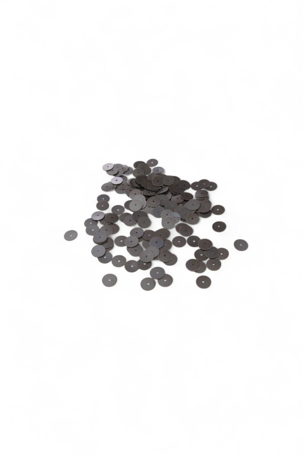 12 mm Koyu Gri Ortadan Delikli Pirinç Metal Pul Payet (30 Gr 60 Adet)