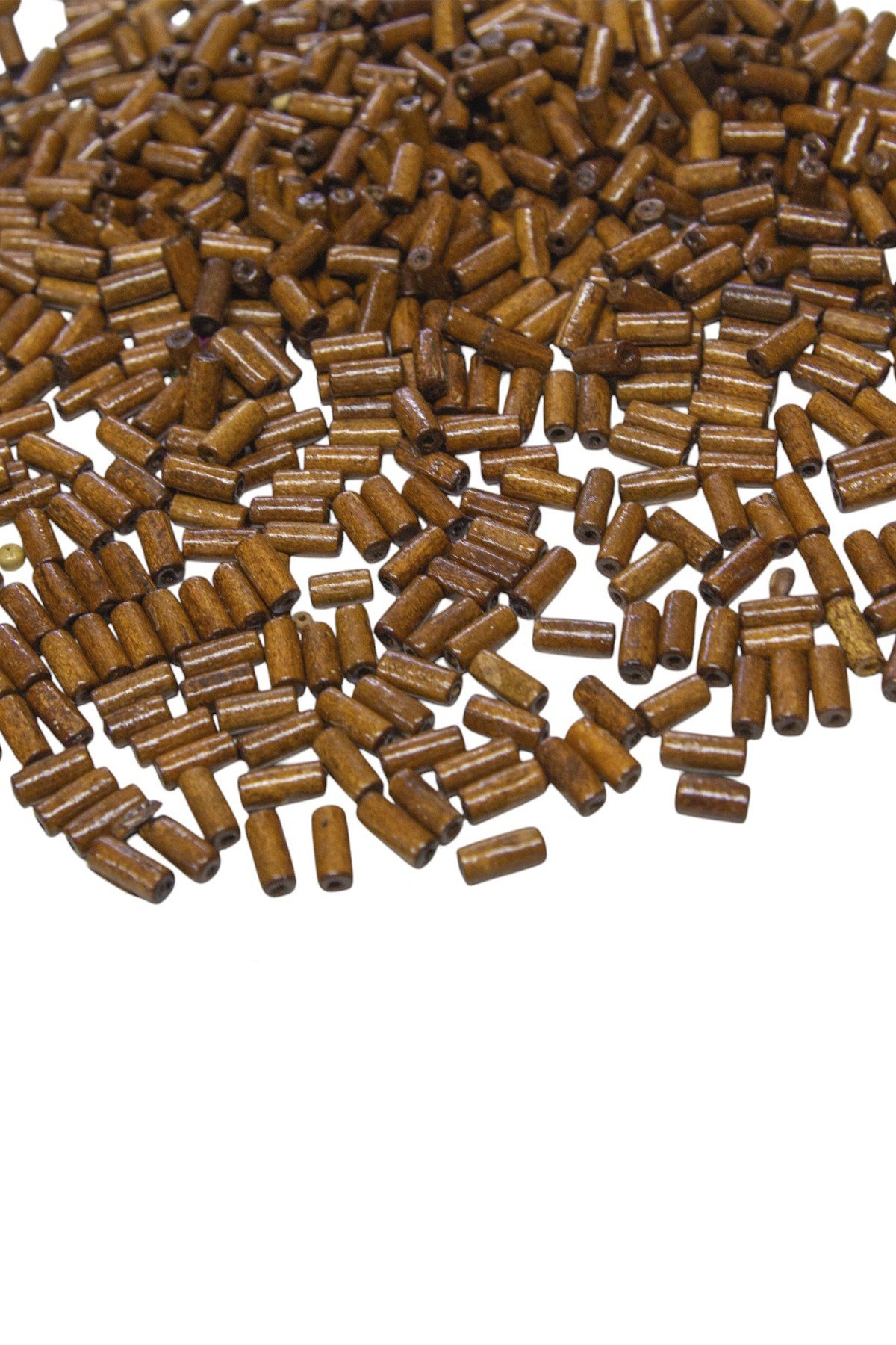 12 mm Silindir Açık Kahve Ahşap Boncuk 45 Gr