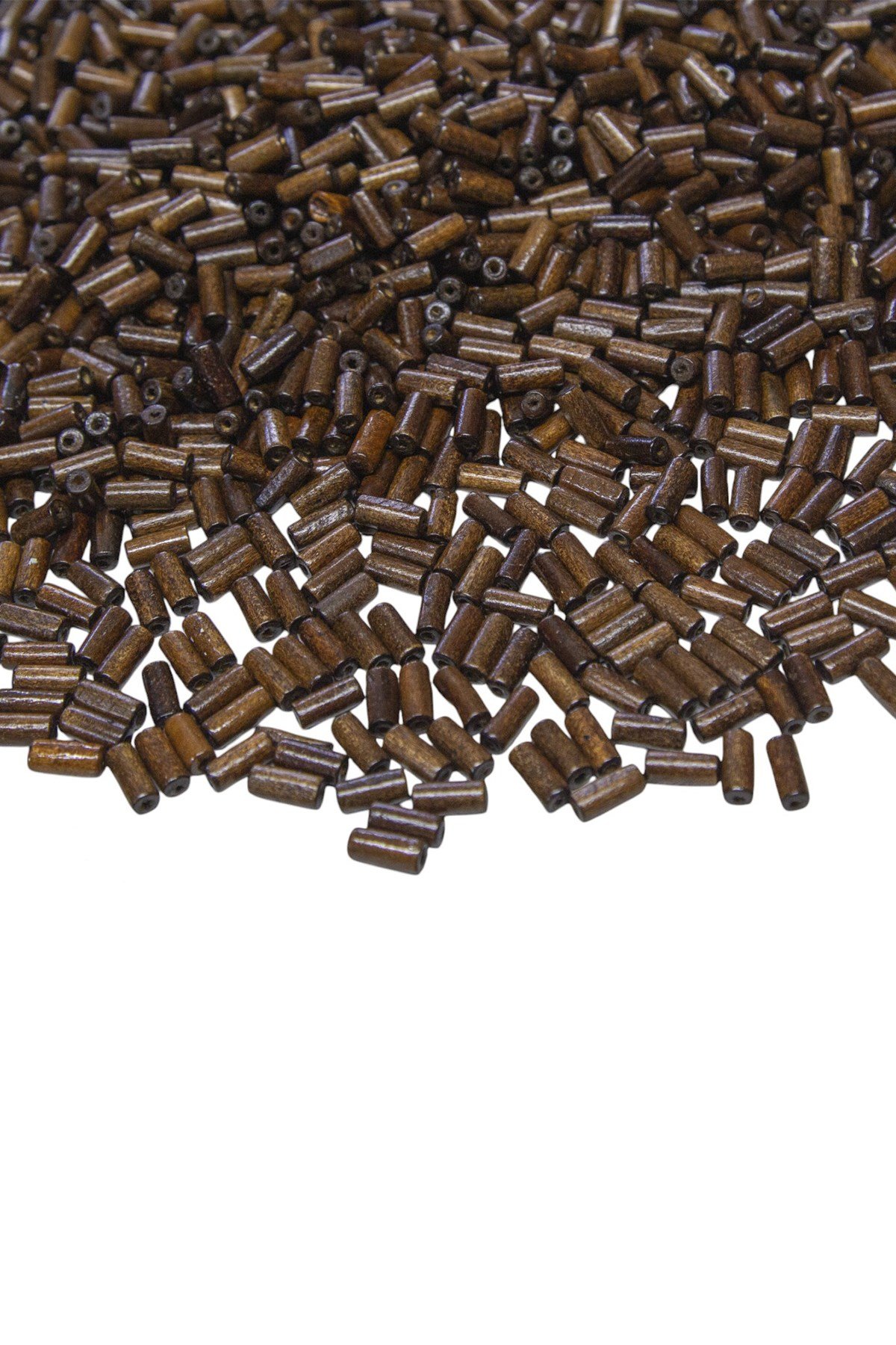 12 mm Silindir Kahve Rengi Ahşap Boncuk 50 gr
