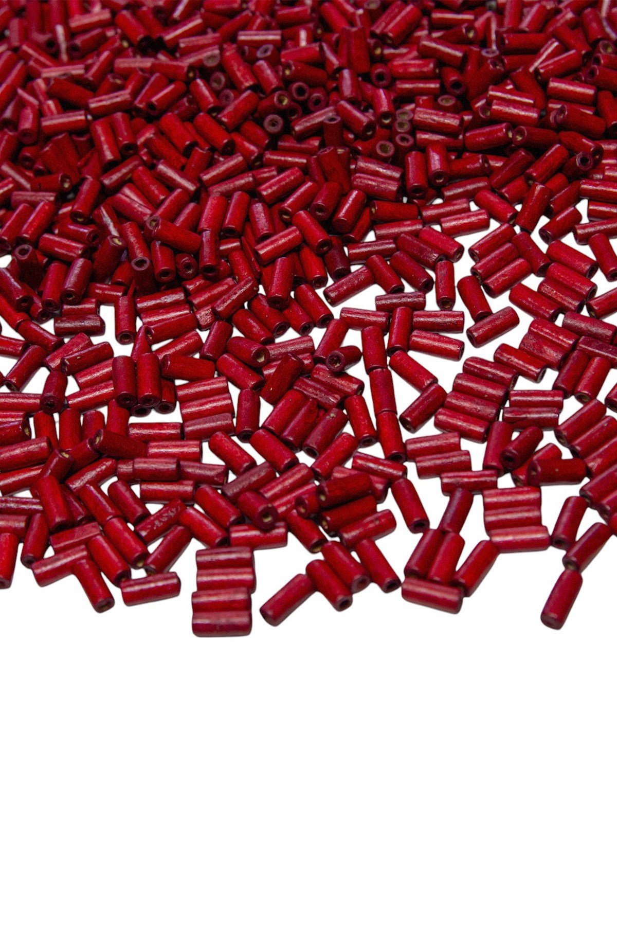 12 mm Silindir Kırmızı Ahşap Boncuk 50 gr
