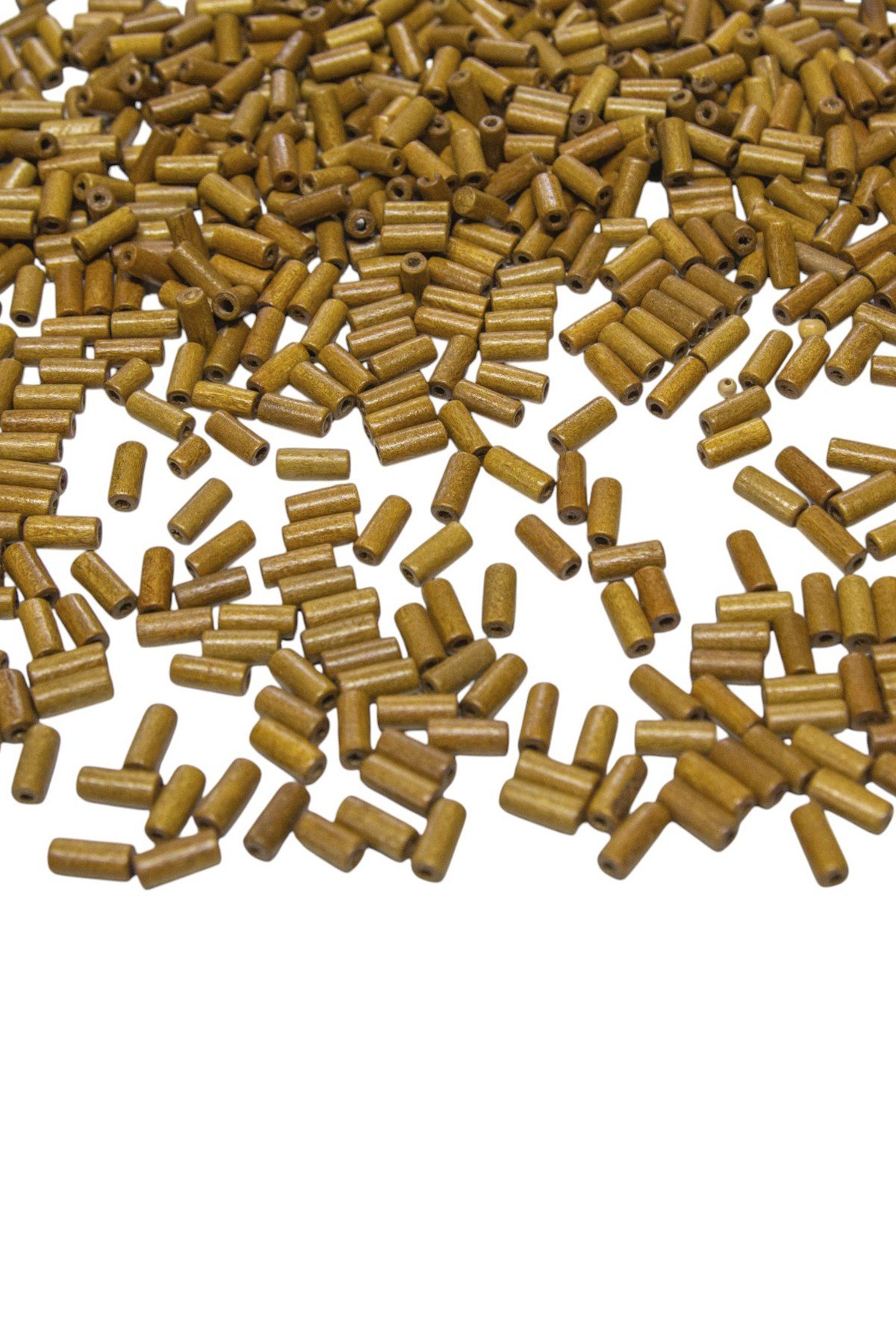 12 mm Silindir Meşe Rengi Ahşap Boncuk 40 gr