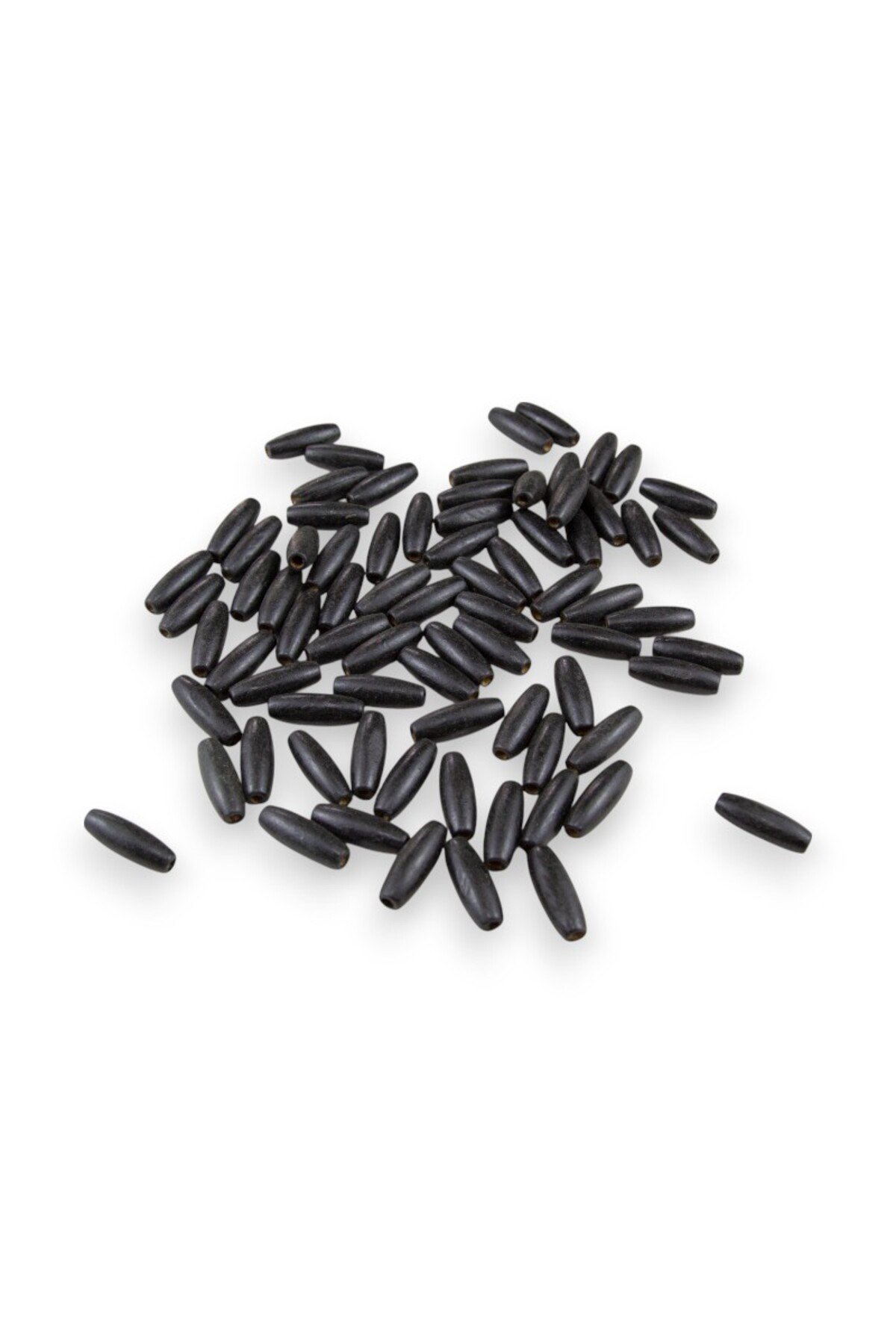 12 Mm Siyah (22X6 MM) Ahşap Boncuk 35 gr (70 ADET)
