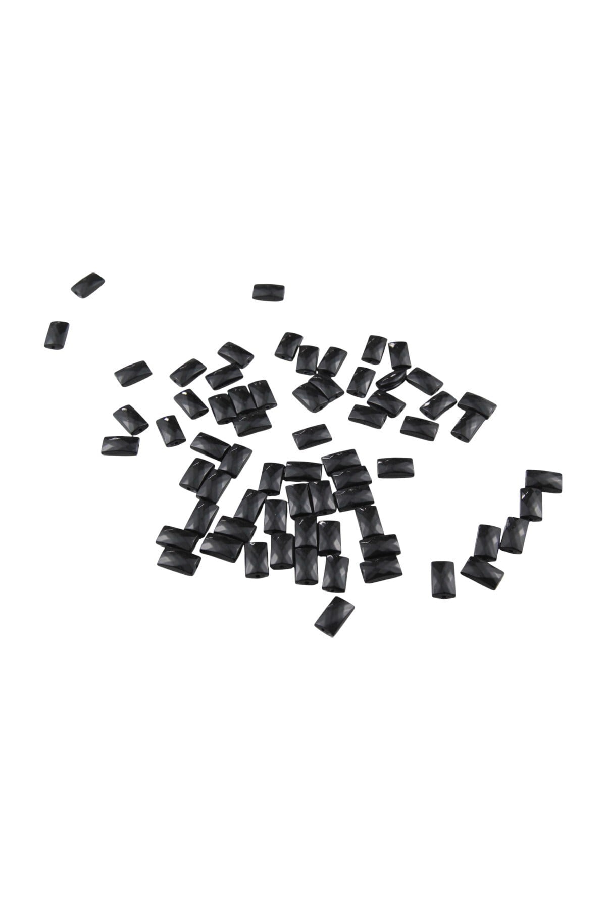 12X8 mm Siyah İçten Delikli Boncuk Aksesuar Takı Malzemesi (20 Adet)