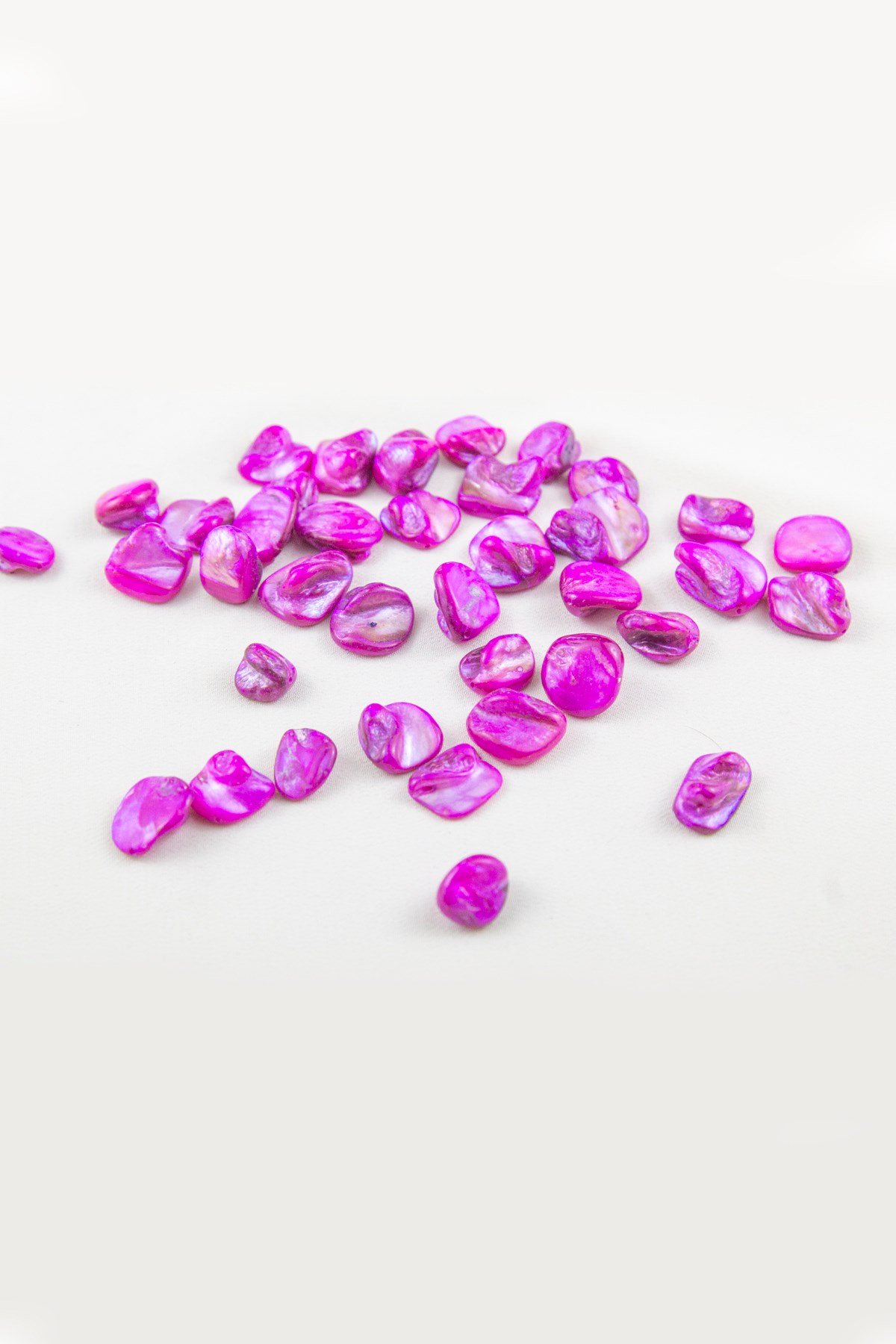 13x15 mm Yamuk Model Fuşya Doğal Taş Boncuk Takı, Aksesuar Malzeme (20 Adet)