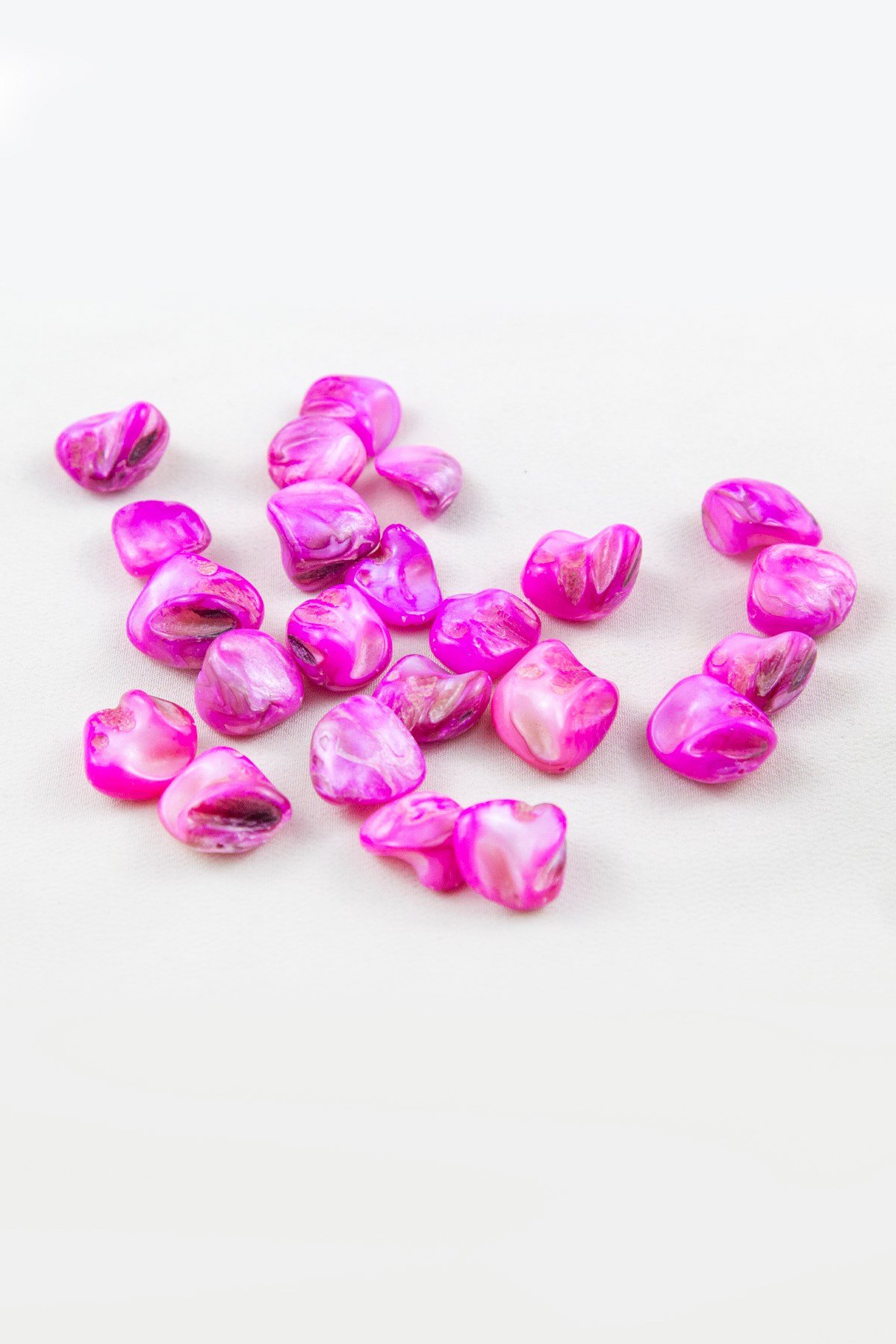 13x15 mm Yamuk Model Pembe Doğal Taş Boncuk Takı, Aksesuar Malzeme (20 Adet)