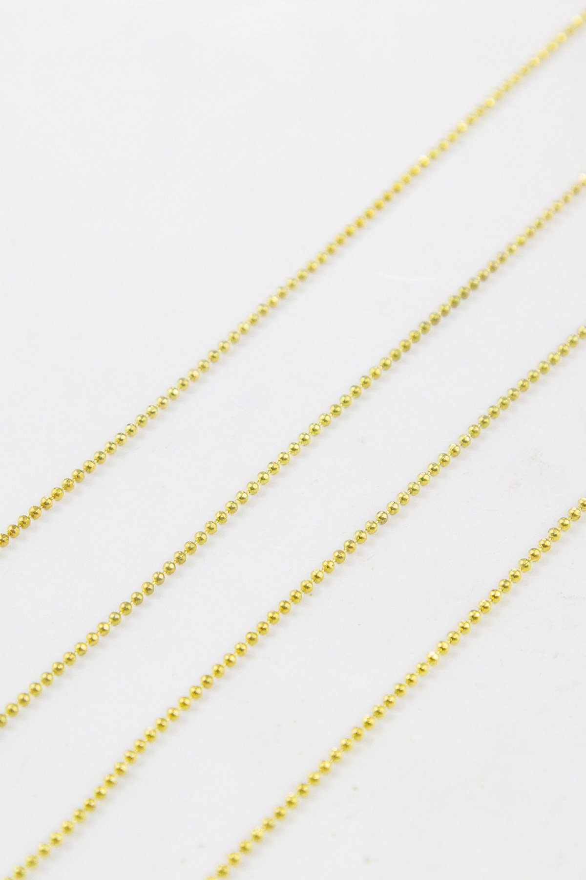 1,4 mm Sarı Top Zincir Aksesuar Takı Malzemesi 2 Metre