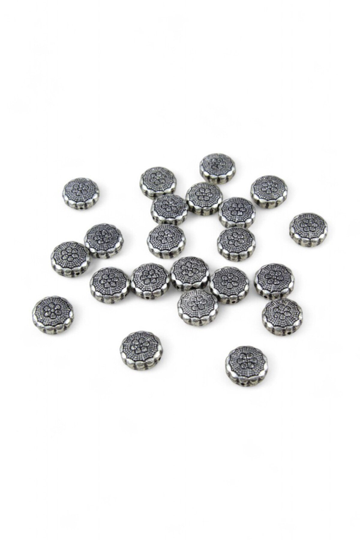 15 mm Çiçek Desenli Takı Malzemesi Boncuk (30 Gr 25 Adet)