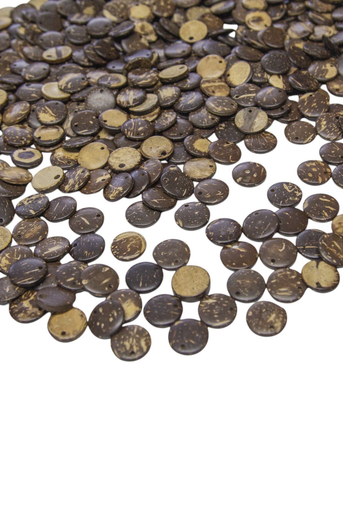 15 Mm Tek Delikli Kokonat Ahşap Boncuk 50 gr (90 Adet)