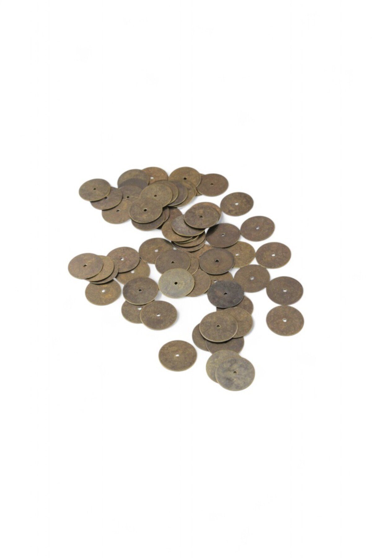 16 mm Eskitme Gold Ortadan Delikli Pirinç Metal Pul Payet (30 Gr 35 Adet)