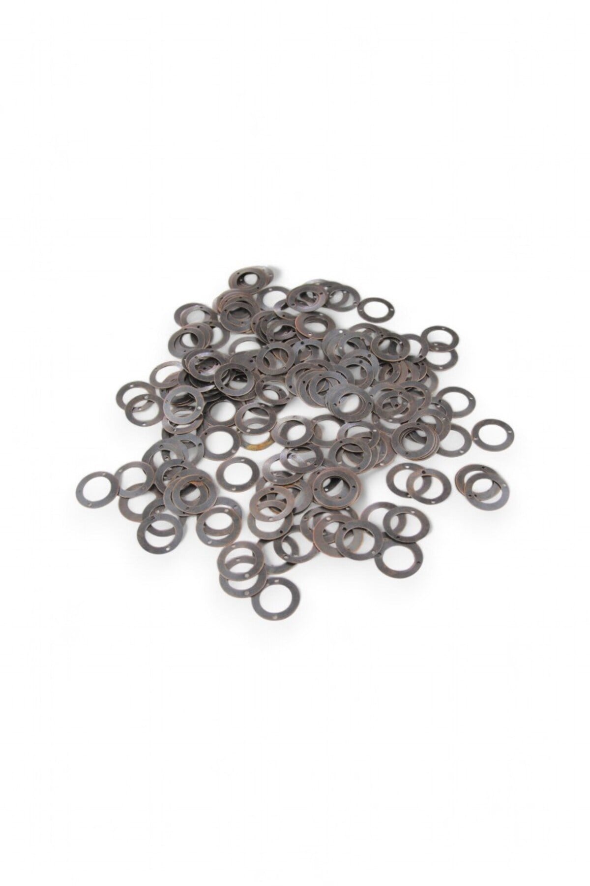 16,5x3 mm Halka Çift Delik Ortası Açık Pul Payet (30 Gr 70 Adet)