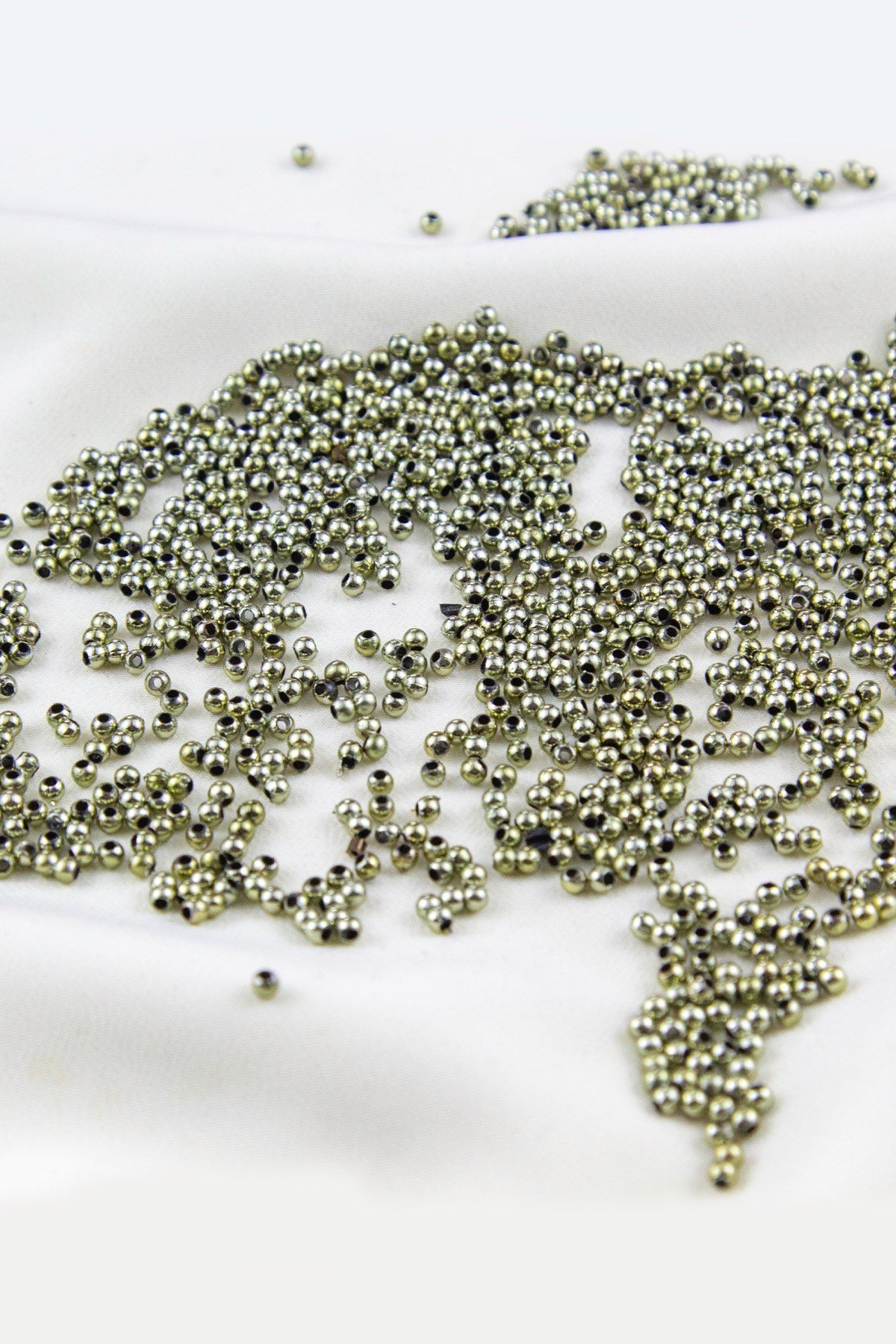2 Renk Karışık Kaplama Yeşil 3 mm Plastik İnci Boncuk Takı Aksesuar Malzemesi (25 Gr)