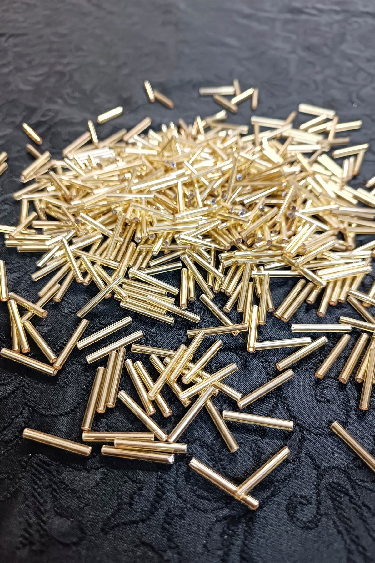2x20 mm Gold Boru Boncuk 25 Gr