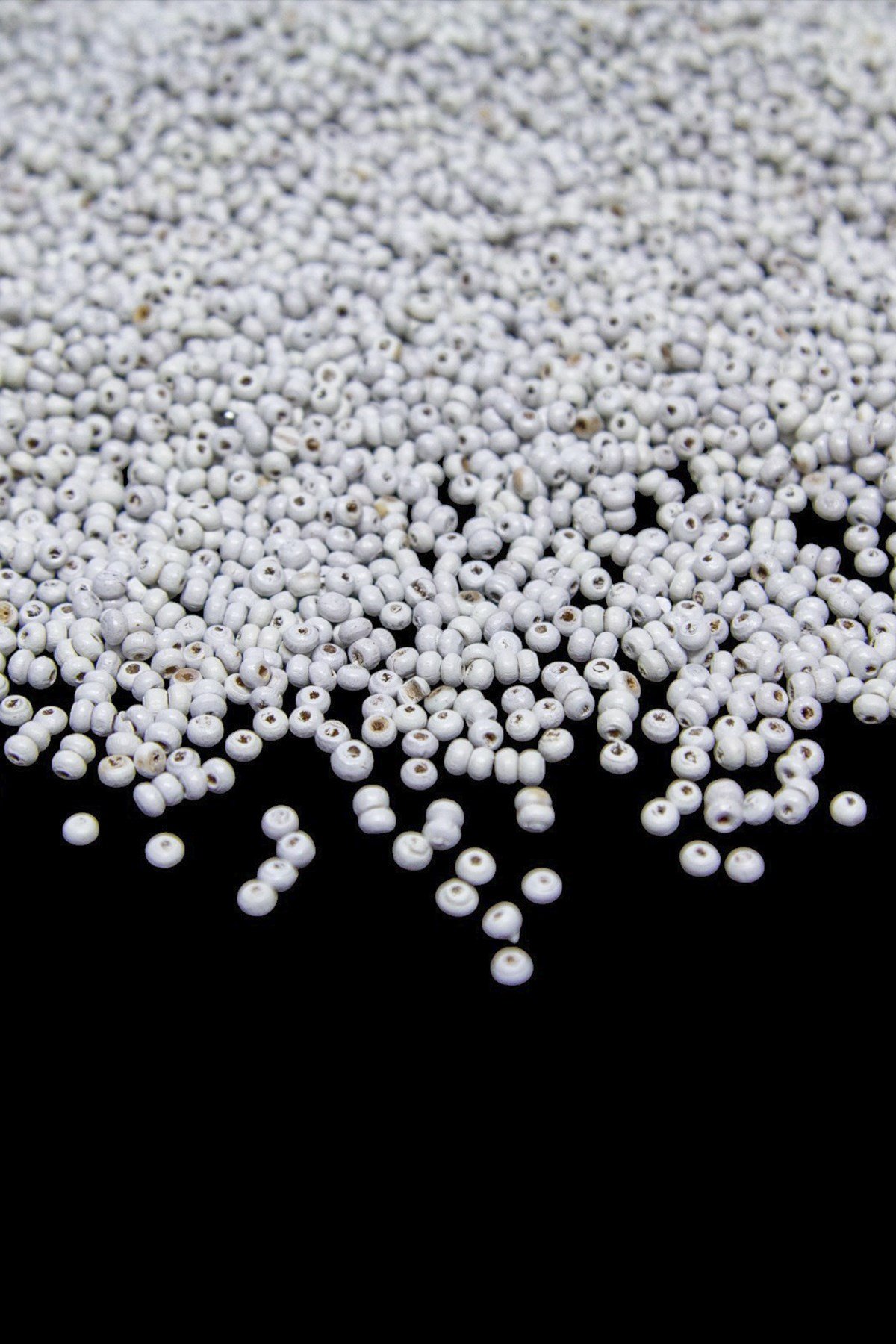 3 mm Beyaz Renk Ahşap Boncuk 50 gr