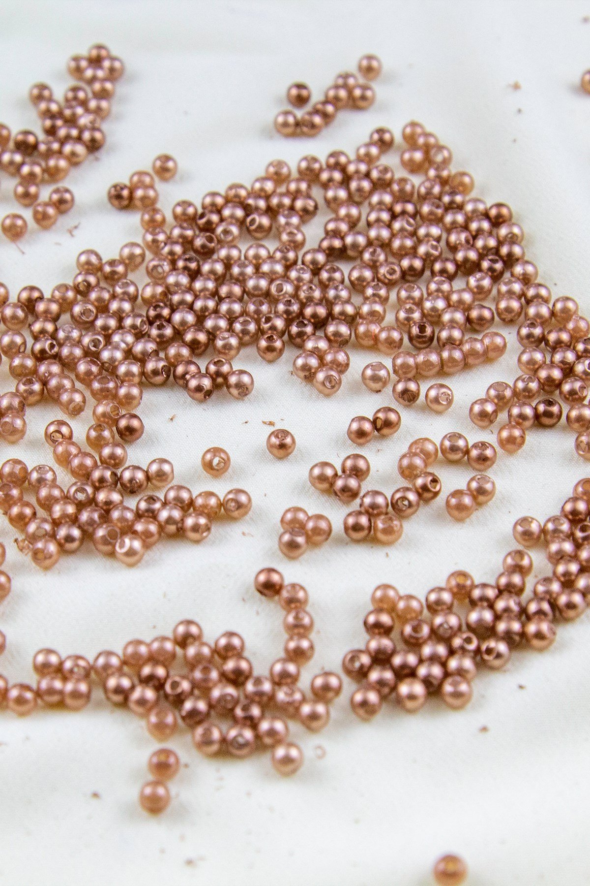 4 mm Açık Parlak Bronz Plastik İnci Boncuk Aksesuar Takı Malzemesi (25 Gr)
