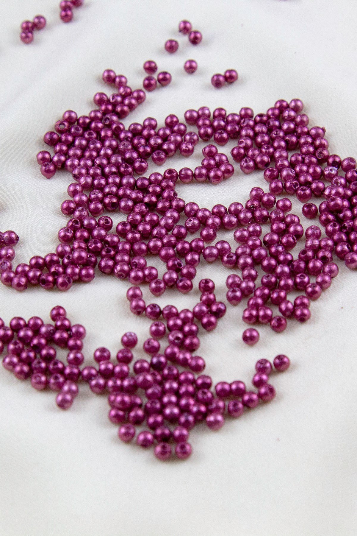 4 mm Asil Bordo Plastik İnci Boncuk Aksesuar Takı Malzemesi (25 Gr)