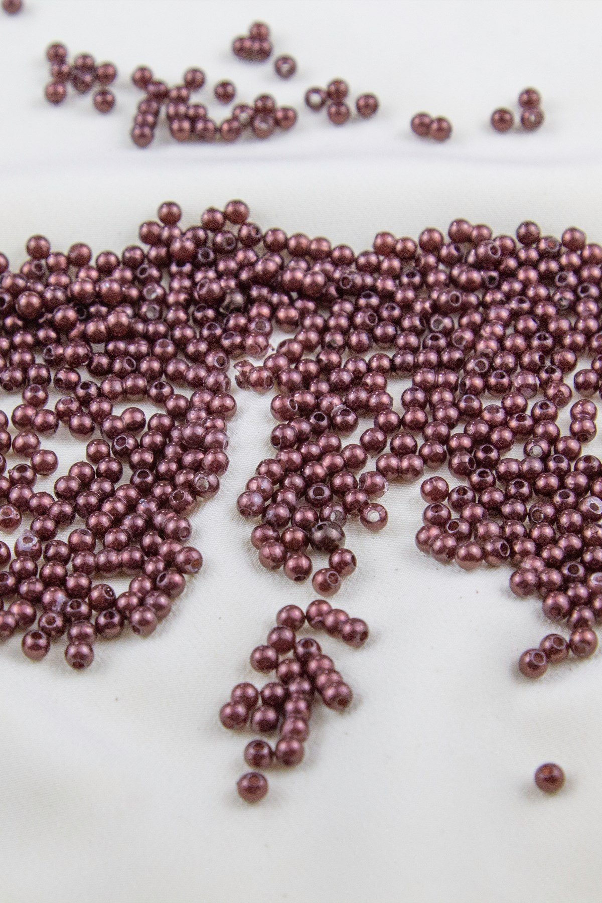 4 mm Canlı Kahve Plastik İnci Boncuk Aksesuar Takı Malzemesi (25 Gr)