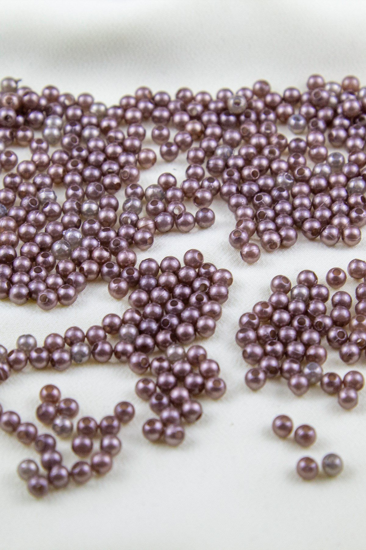 4 mm Çift Renk Karışık Açık Bronz Tonu Plastik İnci Boncuk (25 Gr)