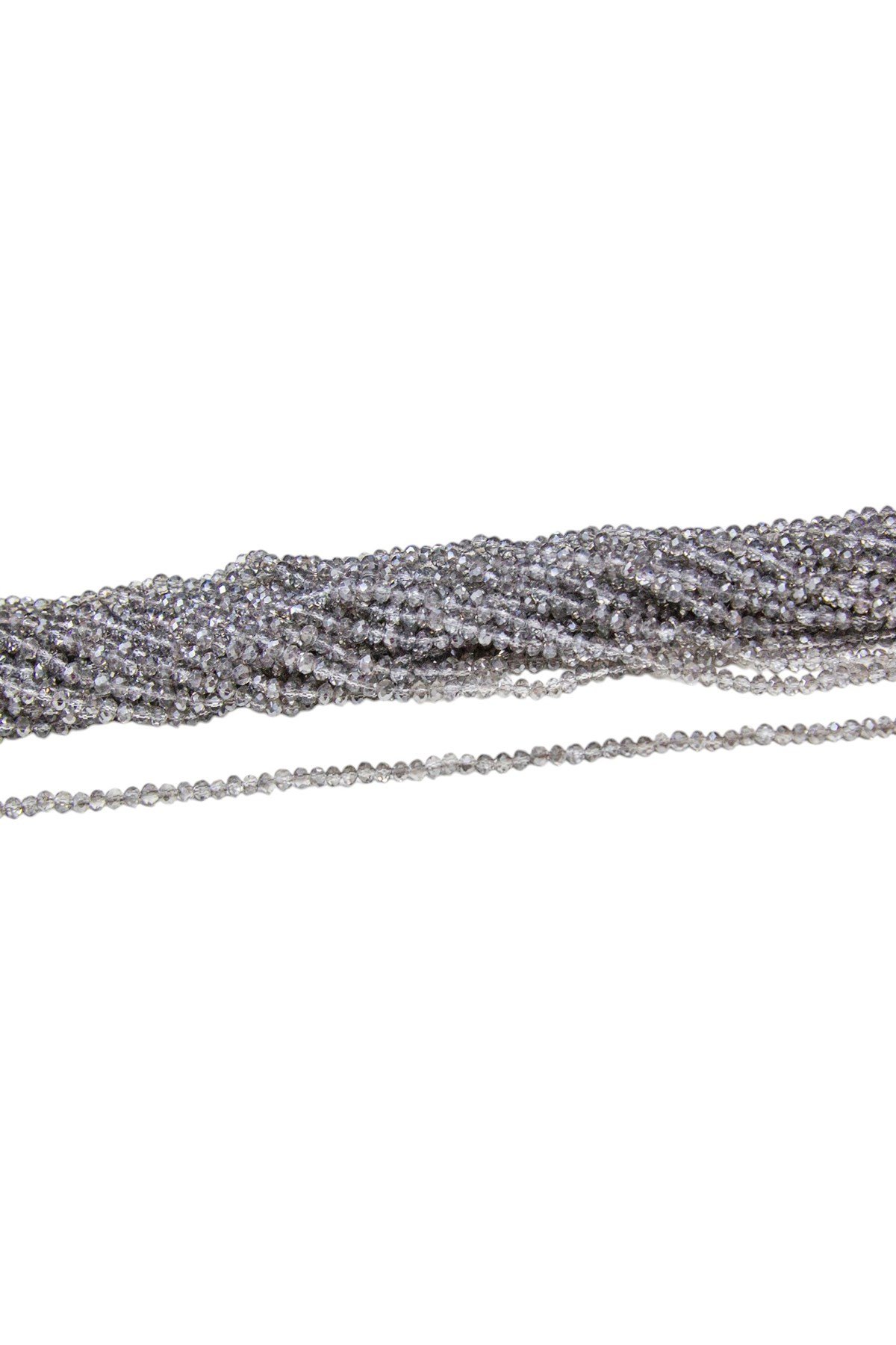 4 mm Duman Basık Kristal Cam Boncuk 1 Dizi - (110 Adet)