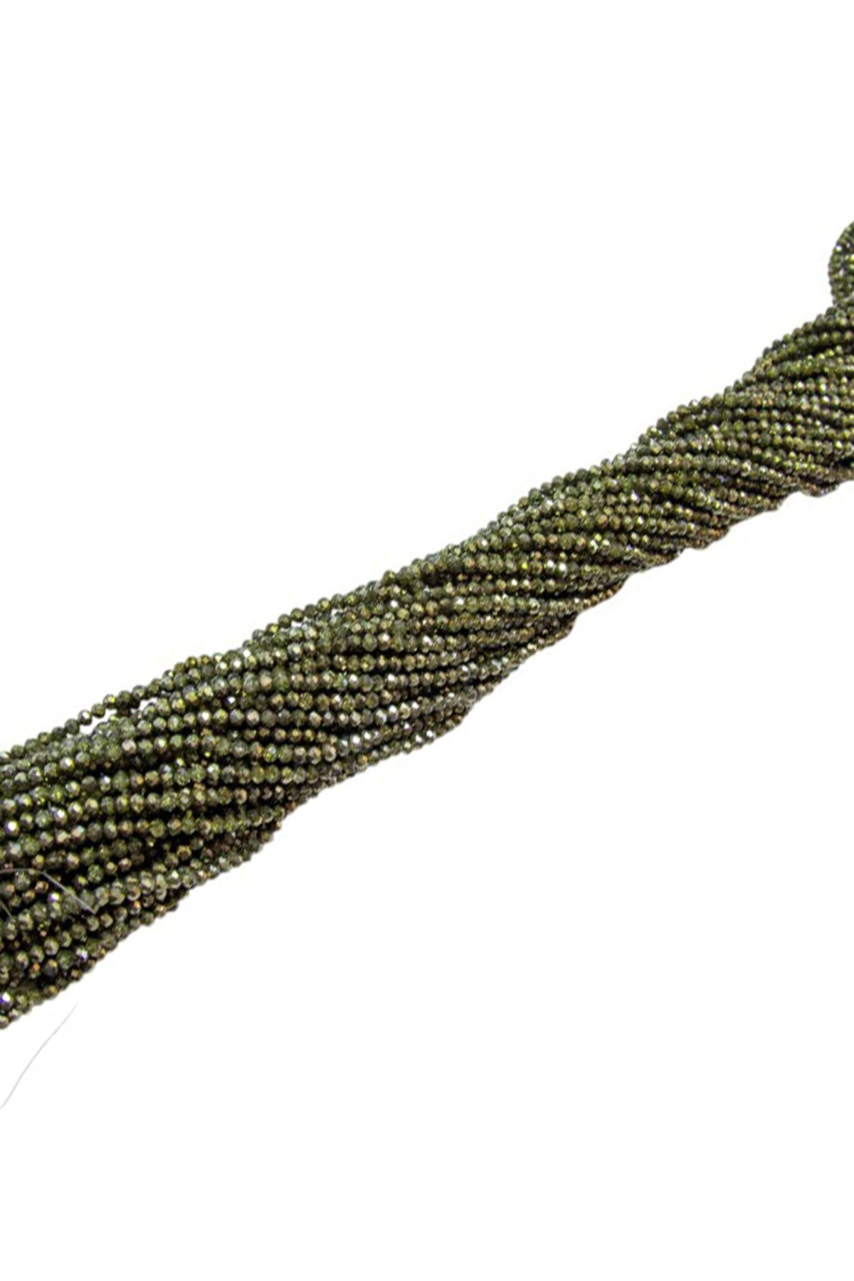 4 mm Kına Yeşili Basık Kristal Cam Boncuk 1 Dizi - (110 Adet)