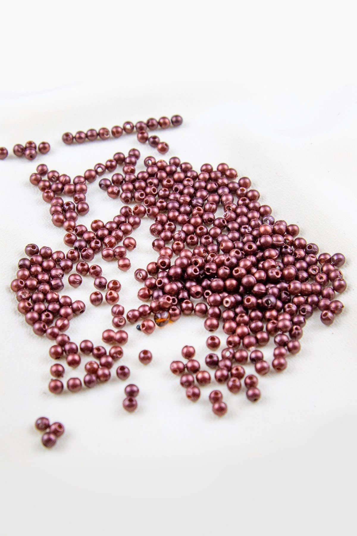 4 mm Koyu Kızıl Kahve Plastik İnci Boncuk Aksesuar Takı Malzemesi (25 Gr)