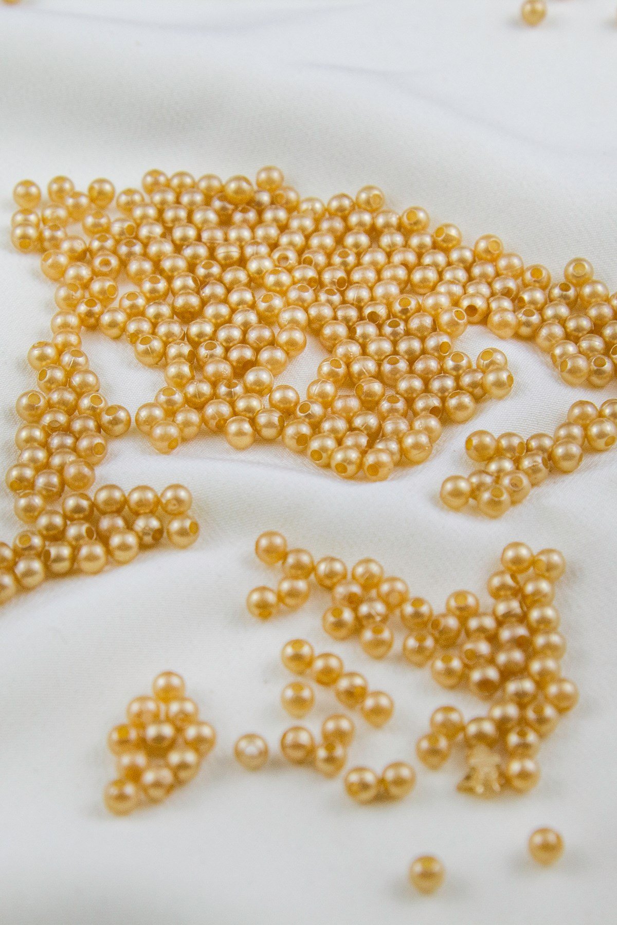 4 mm Koyu Somon Rengi Plastik İnci Boncuk Aksesuar Takı Malzemesi (25 Gr)