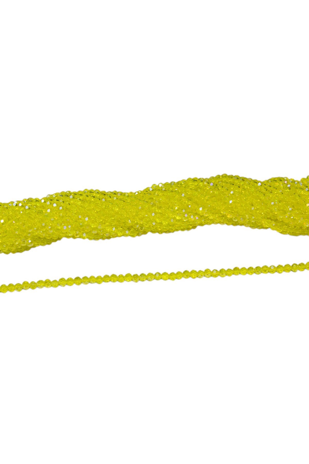 4 mm Limon Basık Kristal Cam Boncuk 1 Dizi - (110 Adet)