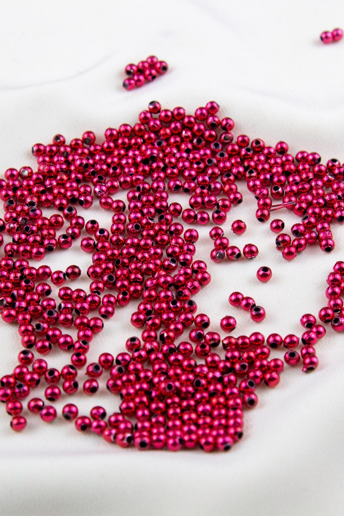 4 mm Metalik Pembe Plastik İnci Boncuk Aksesuar Takı Malzemesi (25 Gr)