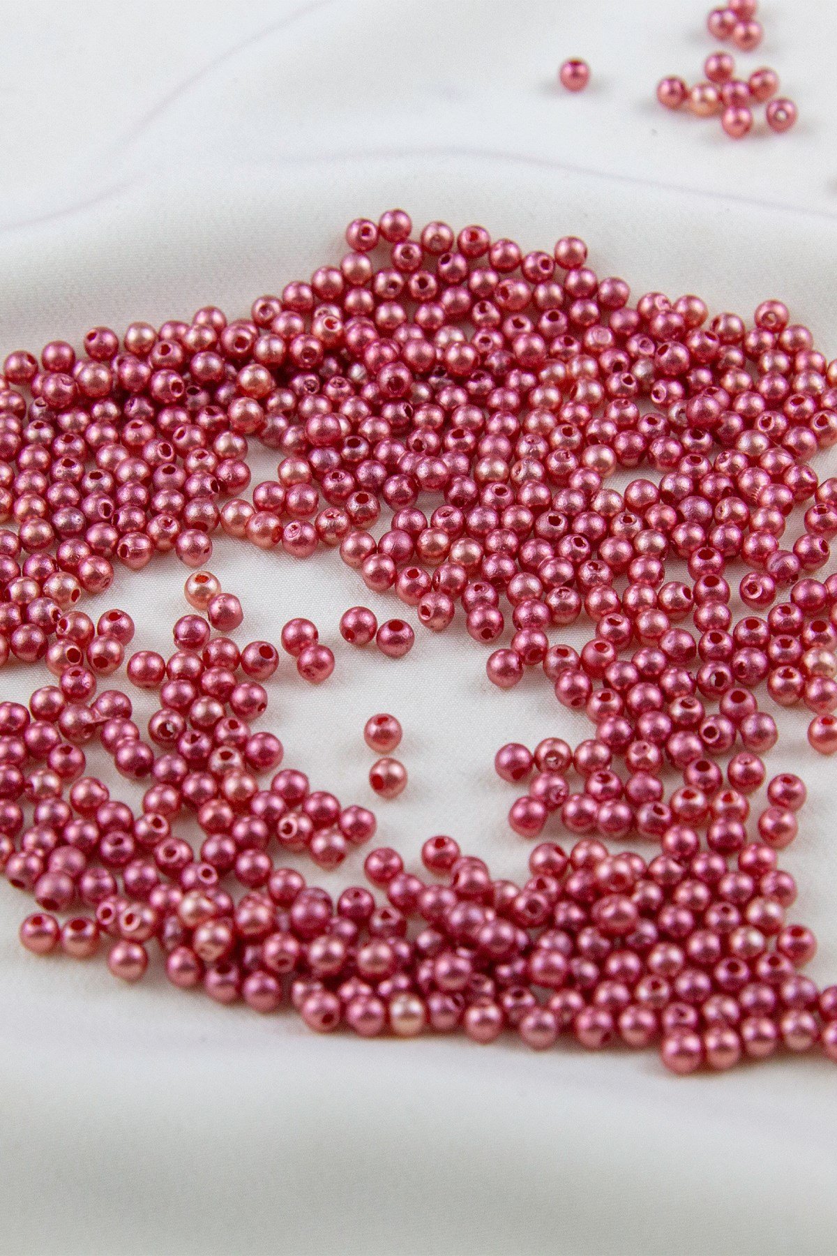 4 mm Pastel Turuncu Plastik İnci Boncuk Aksesuar Takı Malzemesi (25 Gr)