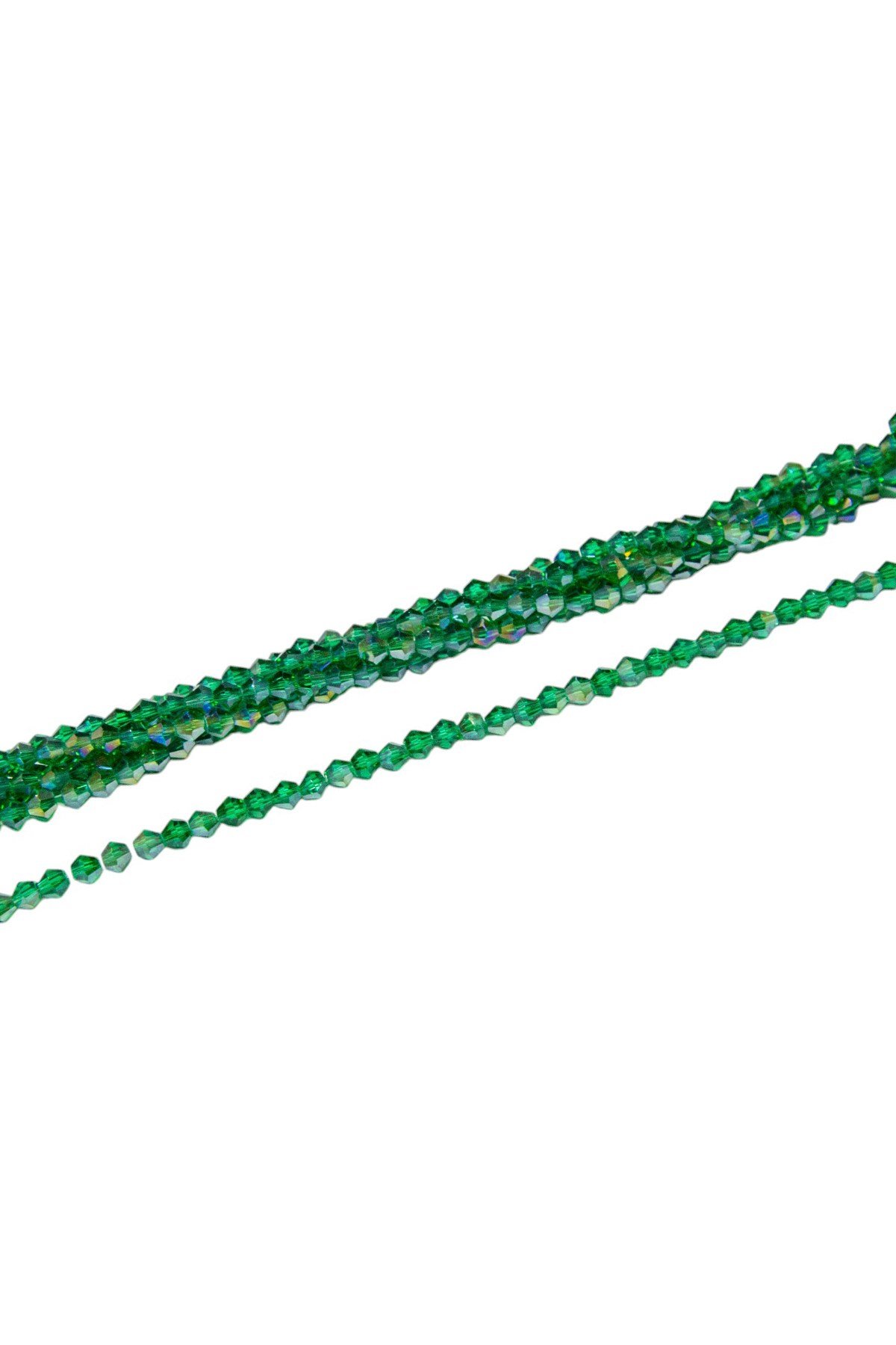 4 mm Petrol Yeşili Piramit Kristal Cam Boncuk 1 Dizi - (85 Adet)