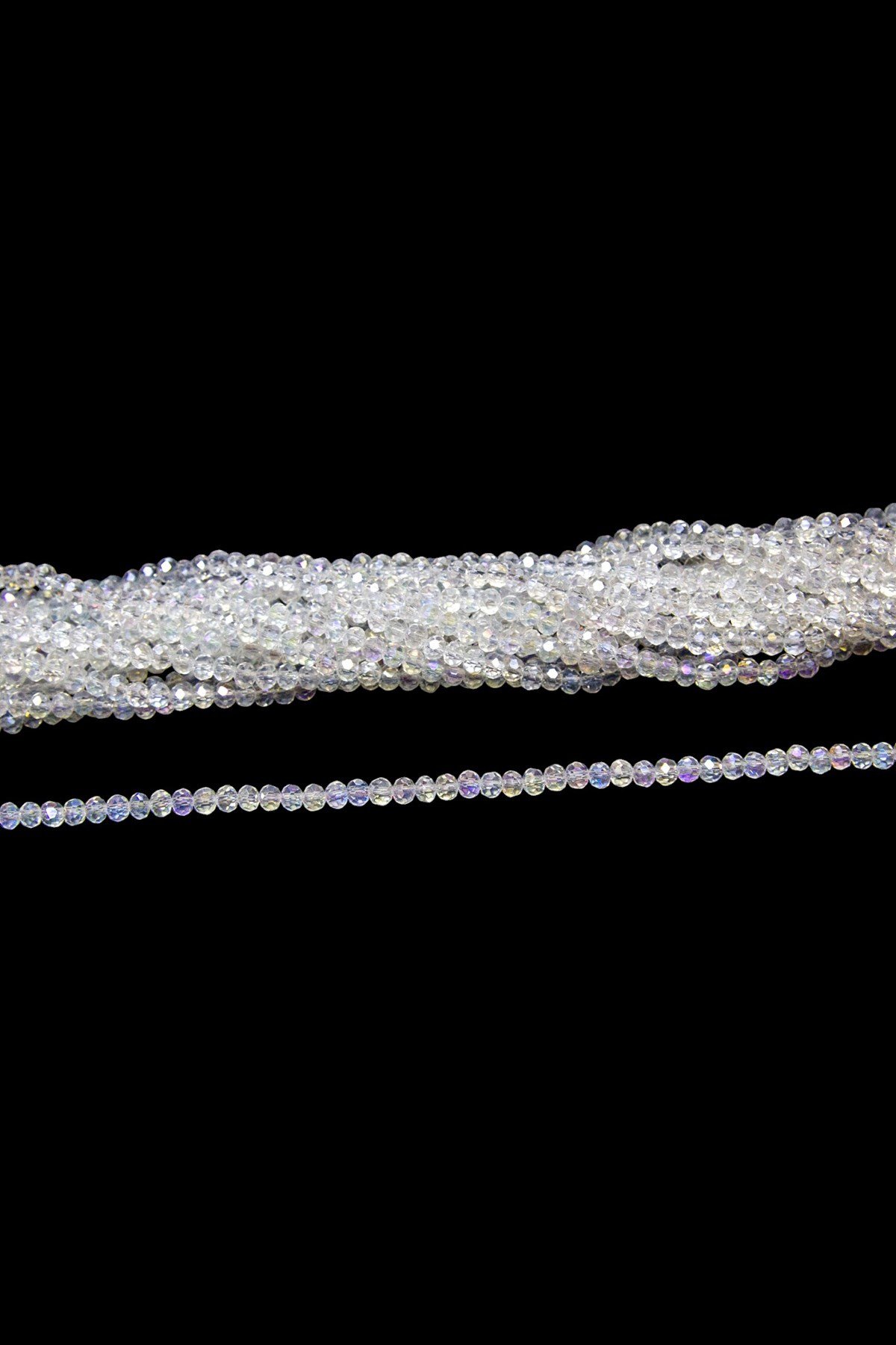 4 mm Şeffaf Az Janjan Basık Kristal Cam Boncuk 1 Dizi - (110 Adet)