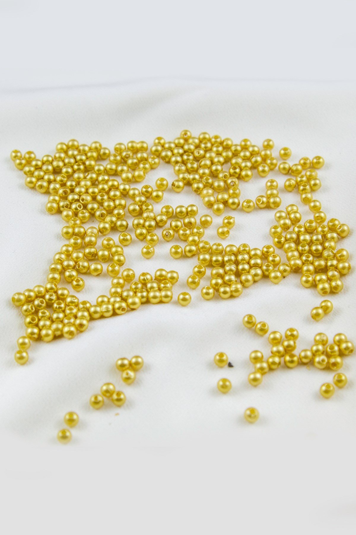 4 mm Şeker Sarı Plastik İnci Boncuk Aksesuar Takı Malzemesi (25 Gr)